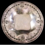 International Silver Co sterling plate decorated with a reticulated floral swag rim border