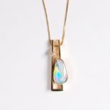 An opal and eighteen karat gold pendant, George Baird