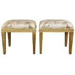 A pair of French Neoclassical style stools