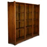 A Stickley Brothers Arts and Crafts three door open bookcase
