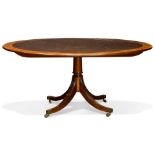 A Regency style tilt top mahogany breakfast table