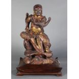 A Gilt-Lacquered Wood Figure of Guan Yu