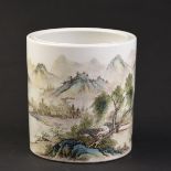 Chinese Zhang Zhitang porcelain brush pot