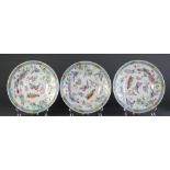 (Lot of 3) A Group of Three Famille Rose 'Butterfly' Dishes