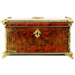 A French ormolu mounted tea caddy, 19th century