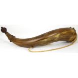 Powder horn inscribed james , 15"l