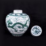 A Green Enameled "Dragon" Jar with Qianlong Mark