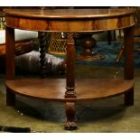 A classical style mahogany demilune table