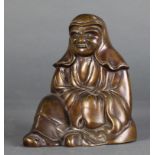 Chinese patinated bronze figure of an Immortal
