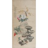 A Chinese Scroll, Attributed to Li Zhilin, plants, Flowers and Vase