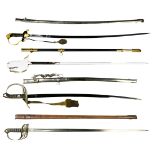 (lot of 4) British or Dutch Officer swords