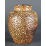 Japanese shigaraki stoneware jar