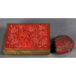 (lot of 2) Chinese Cinnabar lacquer boxes