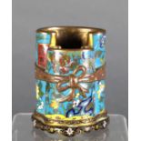 Japanese cloisonne brush pot/chopstick holder