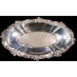 Gorham sterling bread tray cast with leafy rim surround