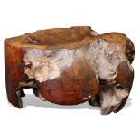 A JB Blunk style walnut burl stool