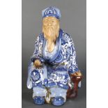 Chinese blue and white figure of a scholar