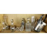 (lot of 9) Cut glass and silver barware group