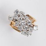 A diamond and fourteen karat gold ring