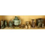 Shelf of Chinese archaistic style stone carvings