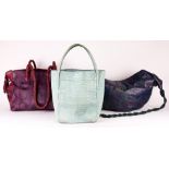 (lot of 3) Crocodile and snakeskin leather handbags