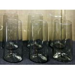 (Set of 6) Mid Century Modern topaz colored handblown glasses