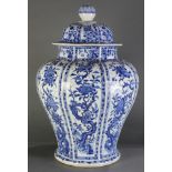 A Blue and White 'Floral' Jar with Cover