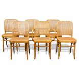 A group of Josef Hoffmann style bentwood cafe chairs