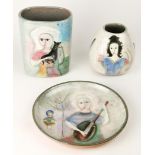 A Polia Pillin art pottery group