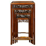 Chinese nesting set of (4) rosewood tables