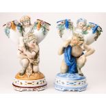 A pair of German Kister porcelain figural groups