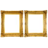 A pair of Victorian Renaissance Revival gesso and gilt picture frames circa 1870
