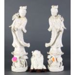 (lot of 3) Chinese blanc de chine Buddhist figures