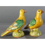 A pair of Chinese Export figures of pigeons