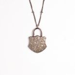 A diamond and blackened silver necklace