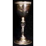 A Schulz & Fisher coin silver presentation goblet