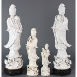 (lot of 4)Chinese blanc de chine figures of Bodhisstva
