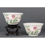 (Lot of 2) A Pair of Famille Rose 'Floral' Cups, with 'Ruidi Tuisitang' Mark