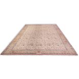 A semi antique part silk Persian Kashan carpet