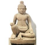 Khmer style sandstone figure