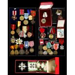 A collection of WWII military merit medals of mainly Belgium