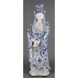 A Japanese Arita blue and white Bodhissatva, Meiji Period