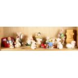 One shelf of mostly David Corbridge pig figurines