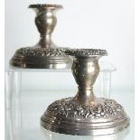 (lot of 2) S Kirk & Son sterling candlestands