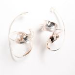 A pair of sterling pendant earrings