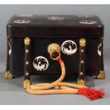 Japanese footed black lacquer box