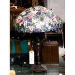 Tiffany style leaded glass table lamp