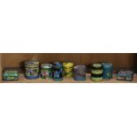 (lot of 9) Chinese cloisonne covered cannisters and boxes