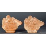 (lot of 2) Han style red clay figures