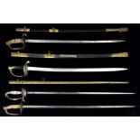 (lot of 4) US Marine or Naval swords, 19th century
